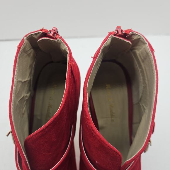 Mark & Maddux Bright Red Stripper Platform Stelletos Size 7.5 - Picture 6 of 8